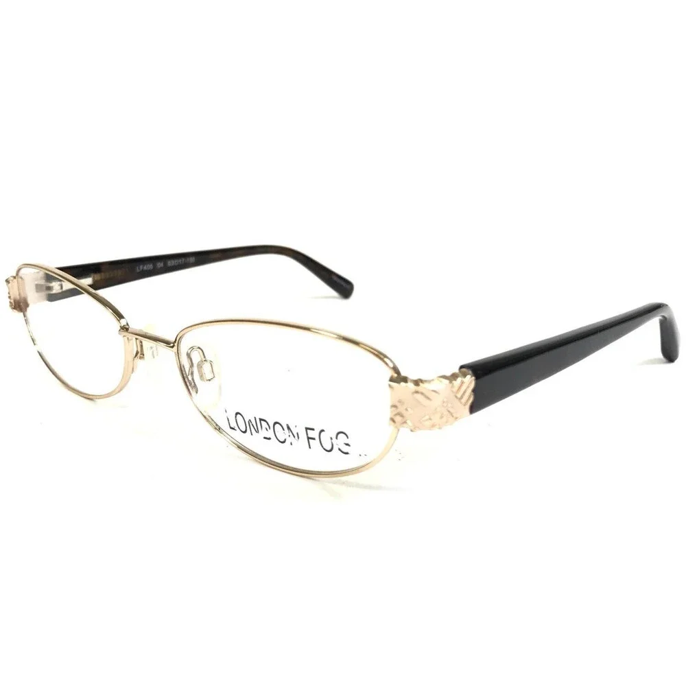 London Fog Eyeglasses Frames LF405 04 Brown Gold Round Full Rim 53-17-135
